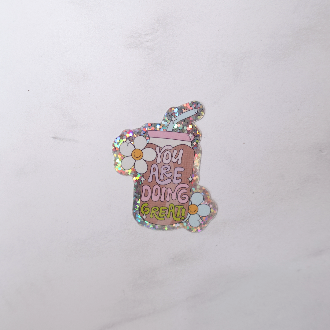 Inspirational coffee 'Doing great" Die Cut