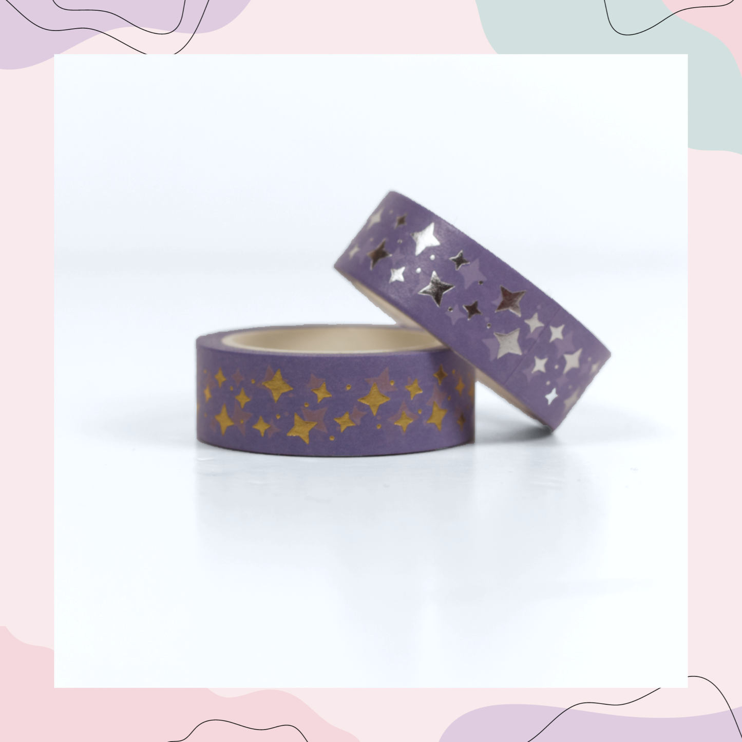 Sparkle star purple washi