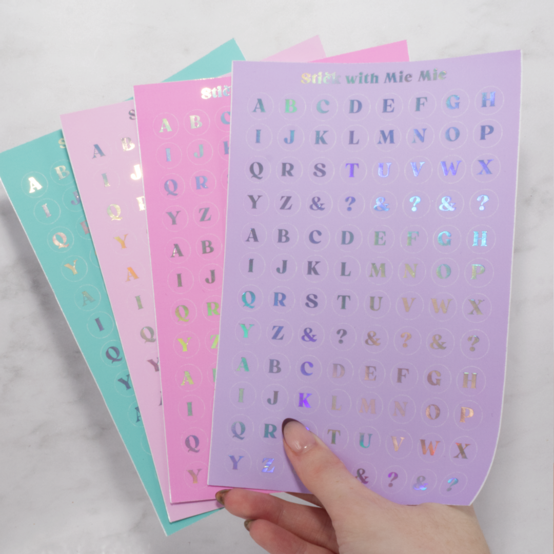Colourful Letter stickers