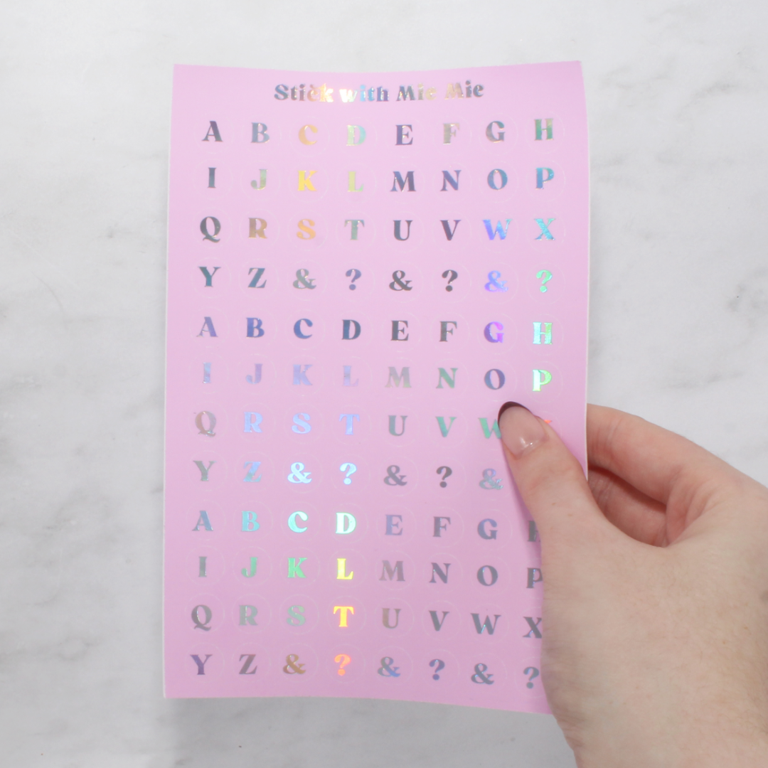 Colourful Letter stickers